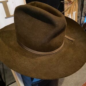 Brown Imported Fur Felt Cowboy Western Hat Good Condition